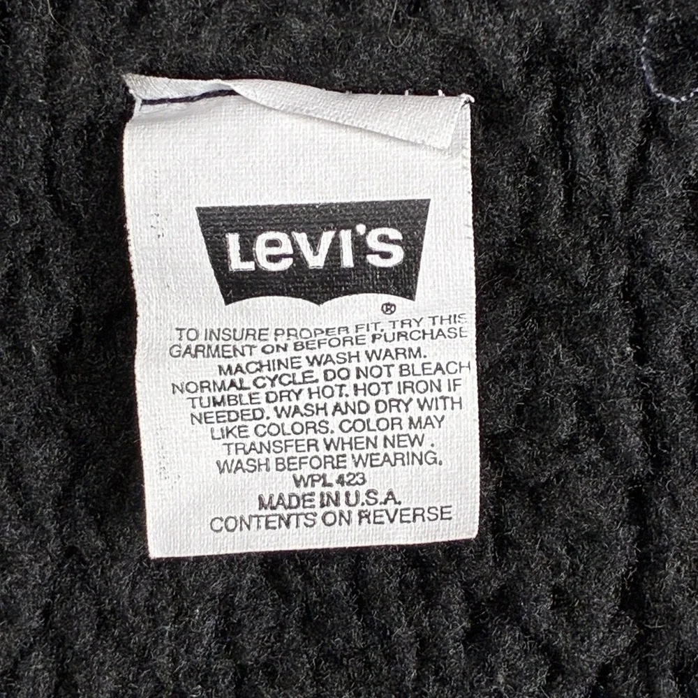 VTG 1995 Levis 70629 Blackout Mens L Sherpa Lined Denim Trucker Type 3 Jacket